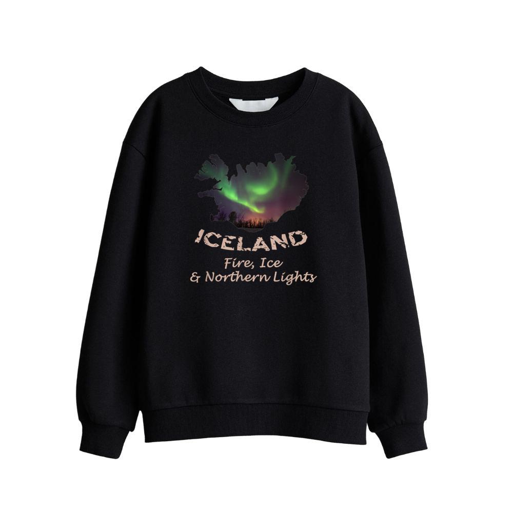 Iceland - Fire Ice & Northern Lights Aurora Sweatshirt