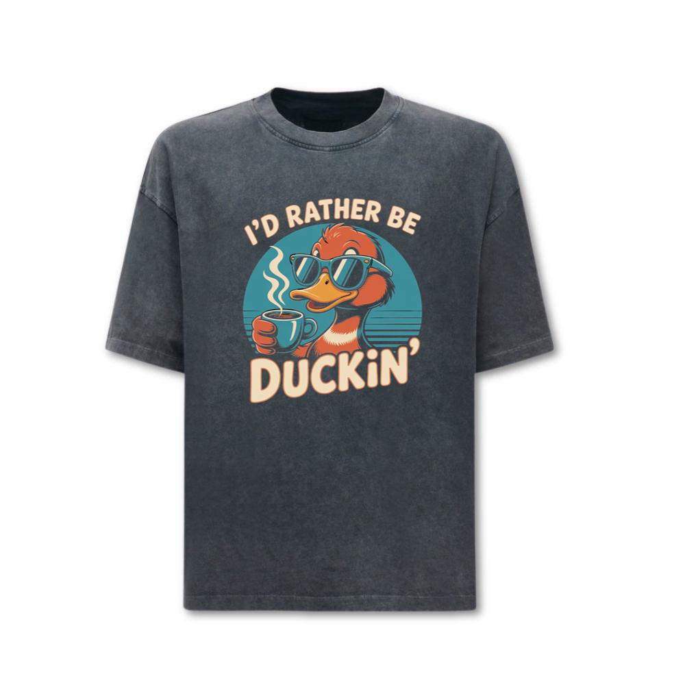 Id Rather Be Duckin Funny Duck Coffee Graphic T-Shirts