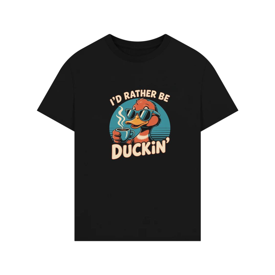 Id Rather Be Duckin Funny Duck Coffee Graphic T-Shirts