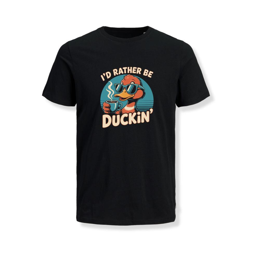 Id Rather Be Duckin Funny Duck Coffee Graphic T-Shirts
