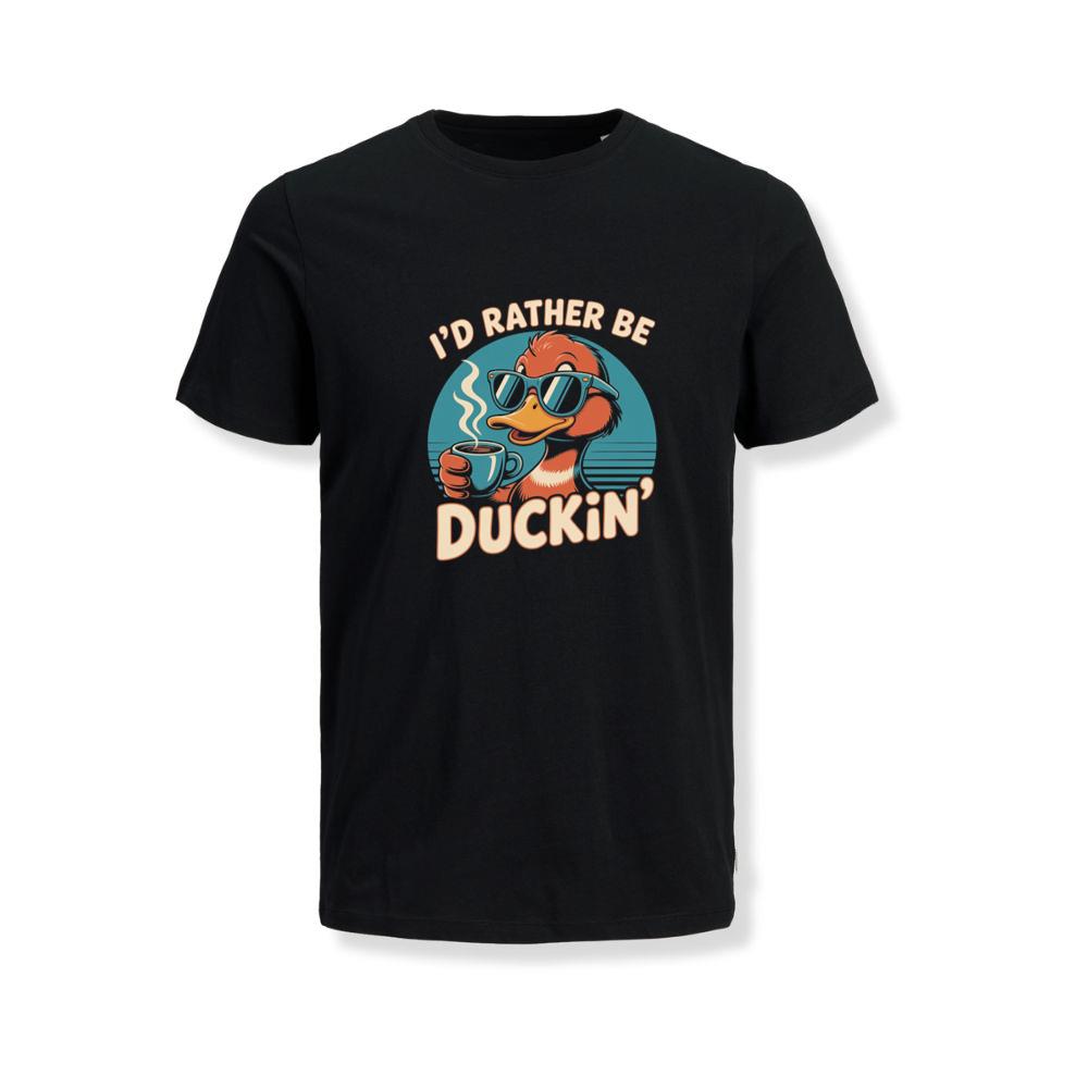 Id Rather Be Duckin Funny Duck Coffee Graphic T-Shirts