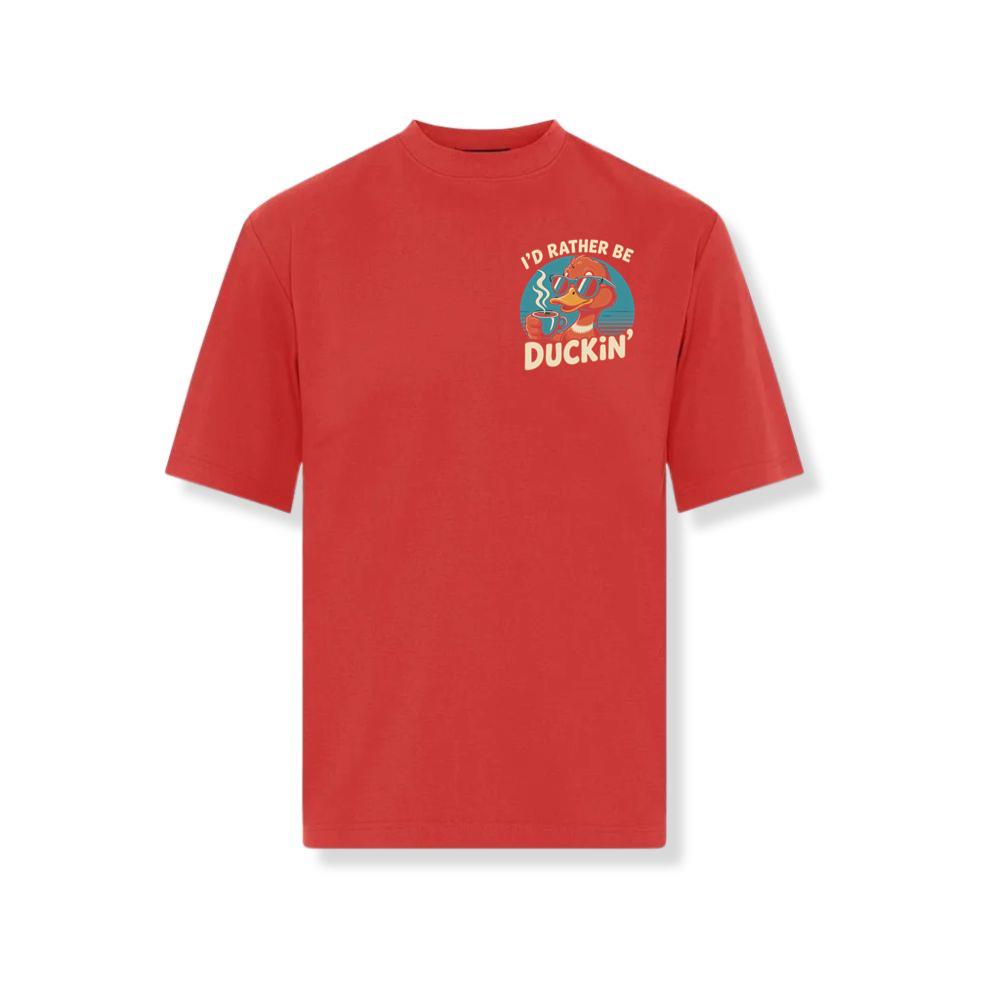 Id Rather Be Duckin Funny Duck Coffee Graphic T-Shirts - Image 3