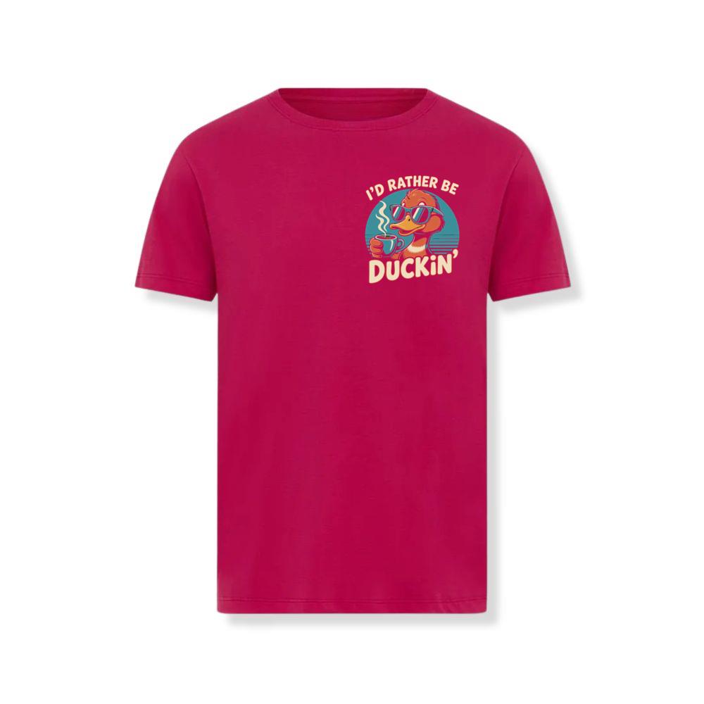 Id Rather Be Duckin Funny Duck Coffee Graphic T-Shirts - Image 2