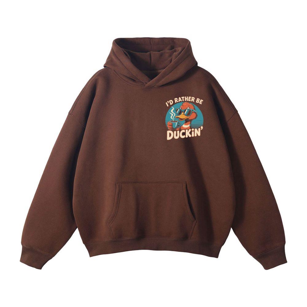 Id Rather Be Duckin Summer Cartoon Design with Cool Sunglasses Hoodie - Image 2