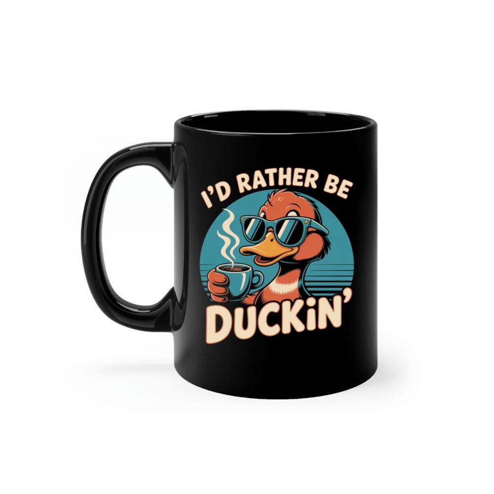 Id Rather Be Duckin Summer Cartoon Design with Cool Sunglasses Mug