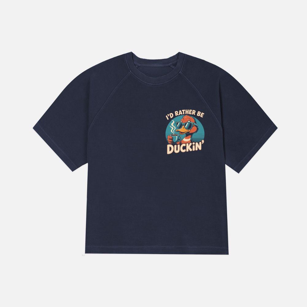 Id Rather Be Duckin Summer Cartoon Design with Cool Sunglasses T-Shirt