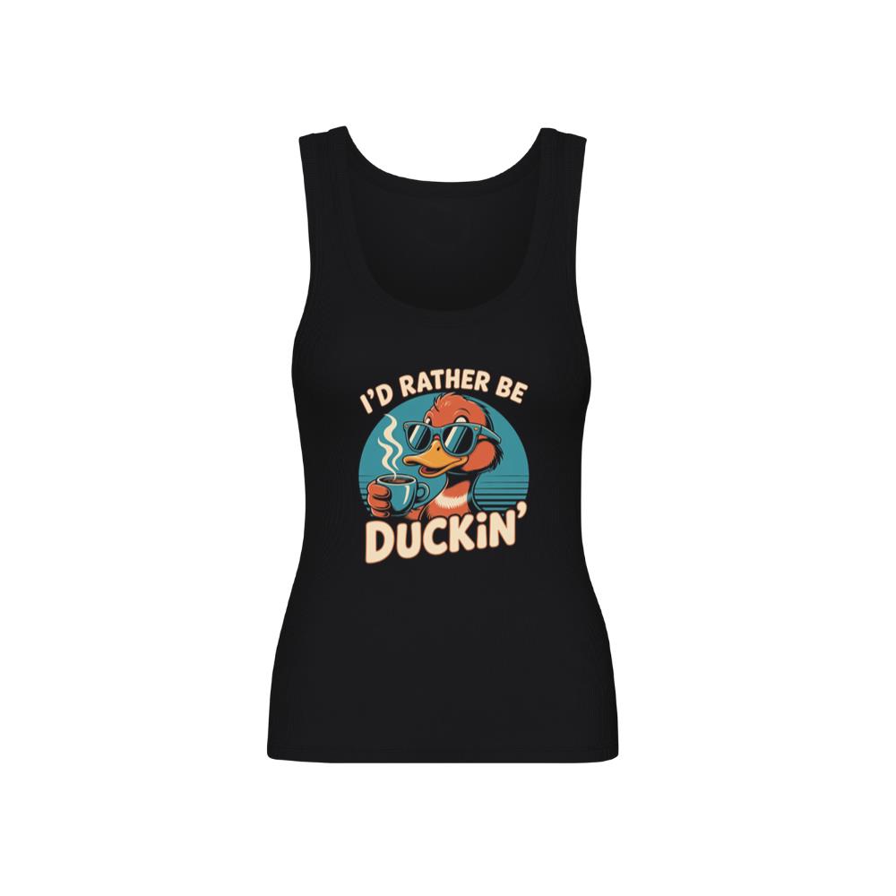 Id Rather Be Duckin Summer Cartoon Design with Cool Sunglasses TankTop 