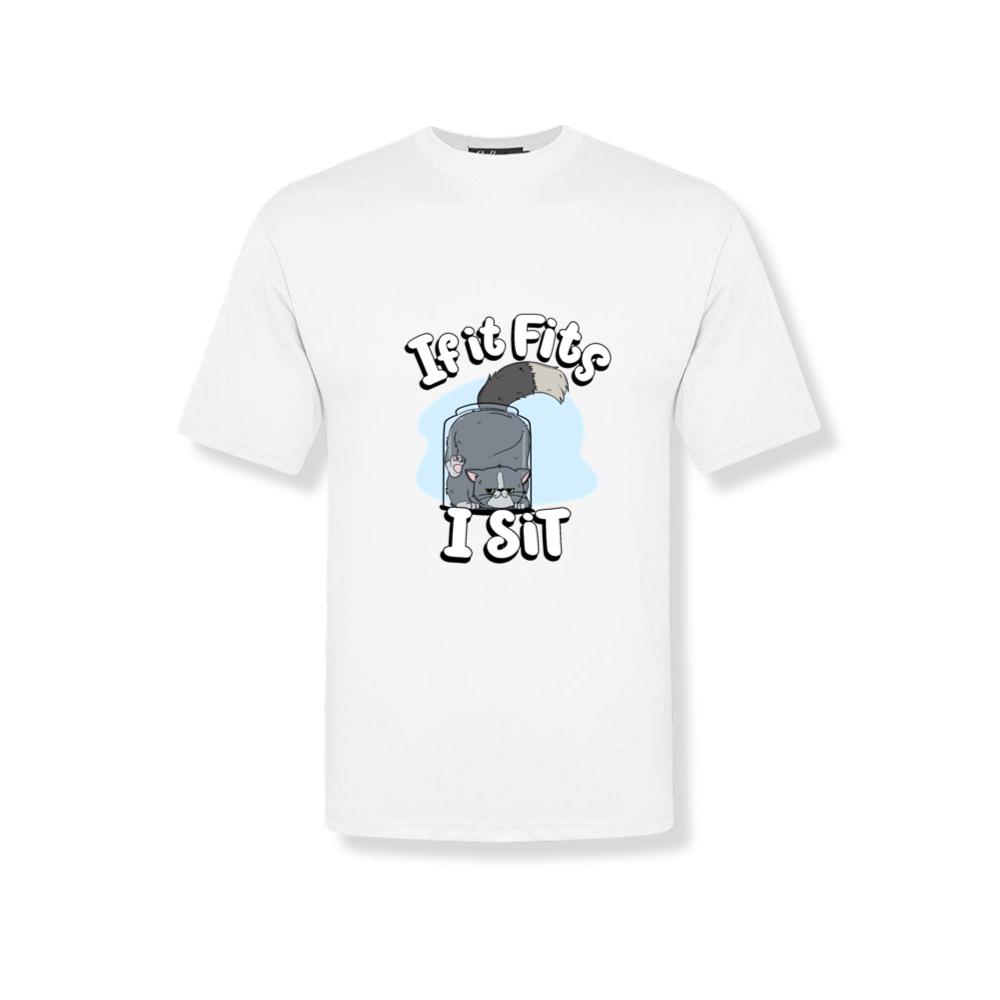 If It Fits I Sit Cute Canister Cat Fitness Animal T-Shirts