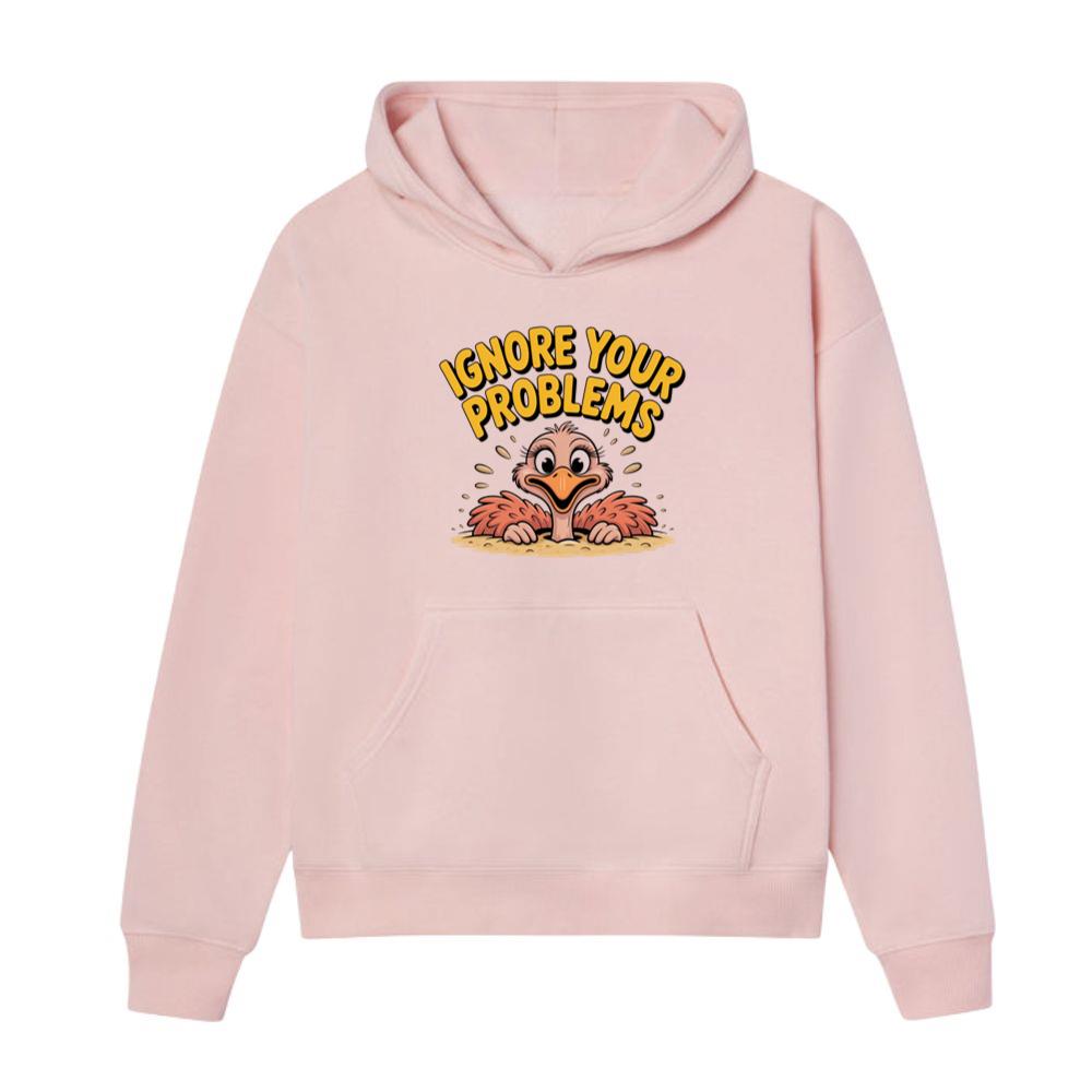 Ignore Your Problems Funny Cartoon Bird Hoodie Dollyis