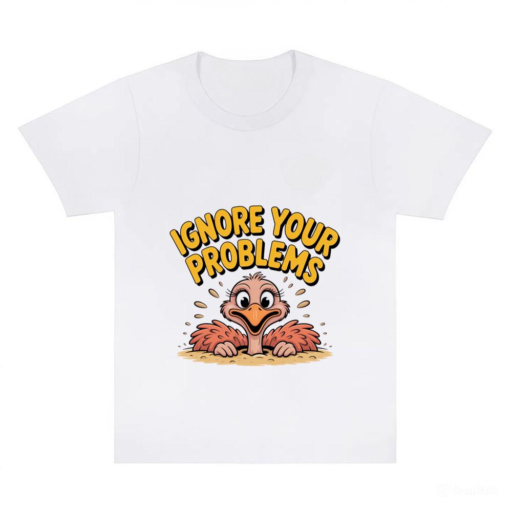 Ignore Your Problems Funny Cartoon Bird T-Shirt