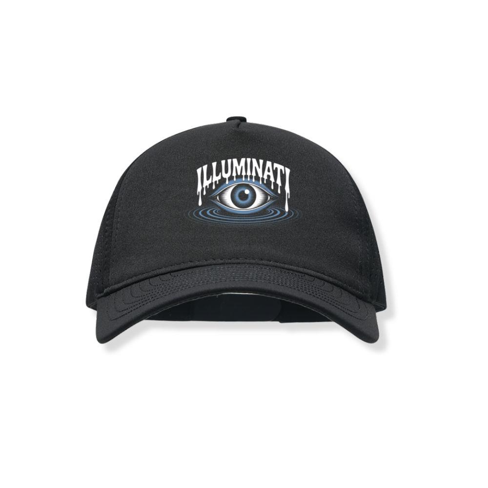 Illuminati All-Seeing Eye Symbol with Mystical Rays Graphic Black Hat