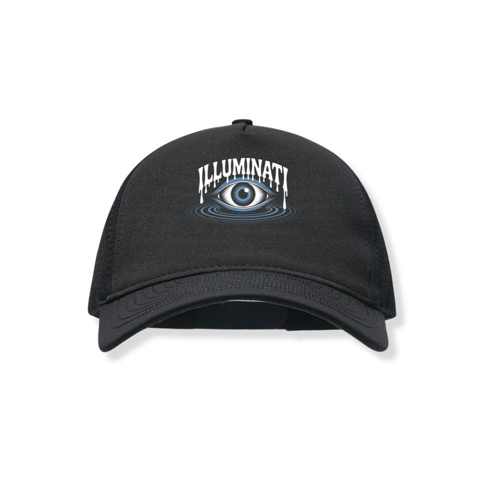 Illuminati All-Seeing Eye Symbol with Mystical Rays Graphic Black Hat