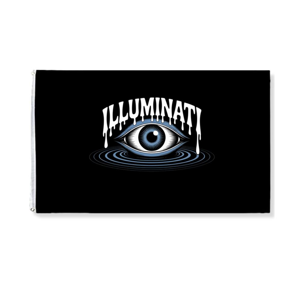 Illuminati All-Seeing Eye Symbol with Mystical Rays Graphic Flat