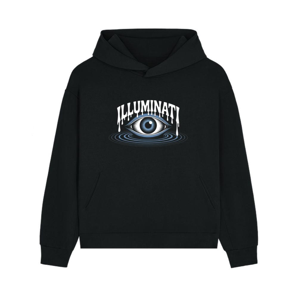Illuminati All-Seeing Eye Symbol with Mystical Rays Graphic Hoodie