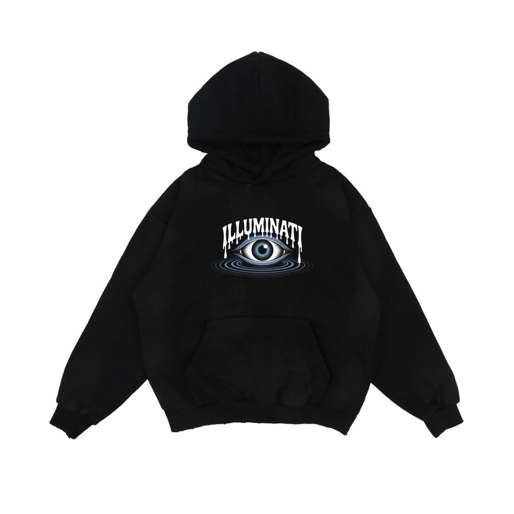 Illuminati All-Seeing Eye Symbol with Mystical Rays Graphic Hoodie