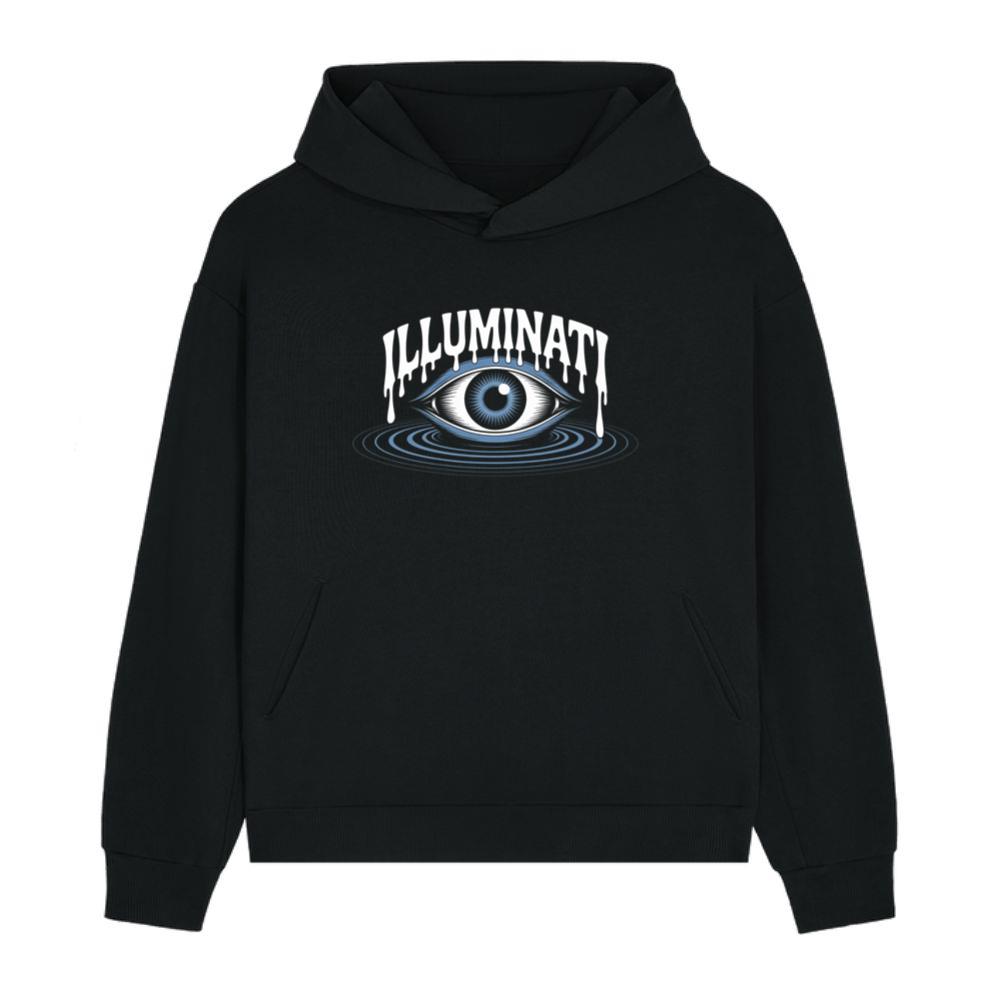 Illuminati All-Seeing Eye Symbol with Mystical Rays Graphic Hoodie
