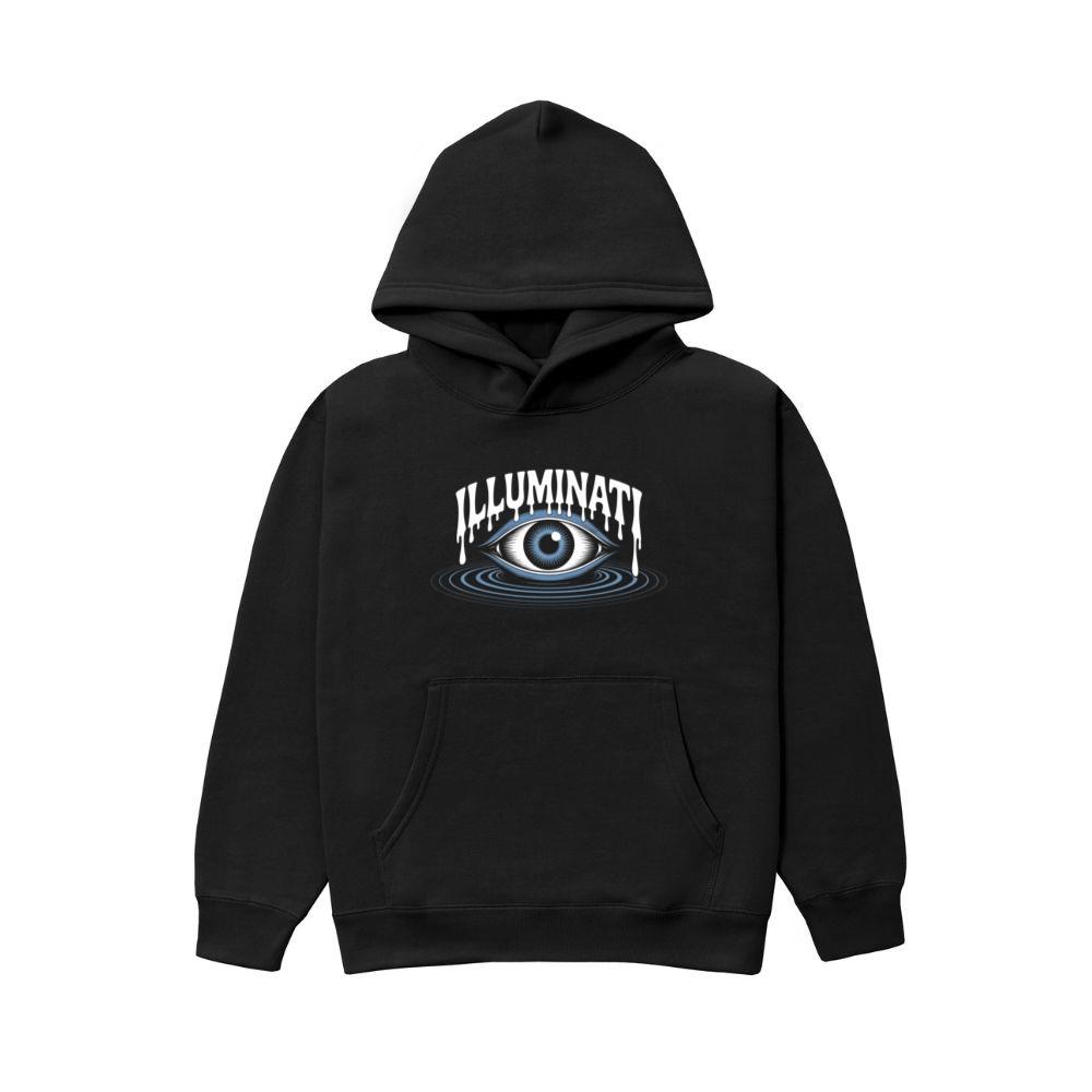 Illuminati All-Seeing Eye Symbol with Mystical Rays Graphic Hoodie