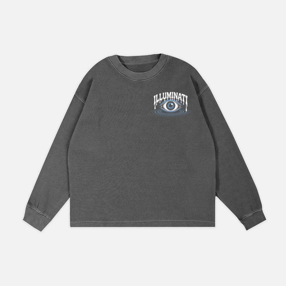 Illuminati All-Seeing Eye Symbol with Mystical Rays Graphic Sweatshirt - Image 2