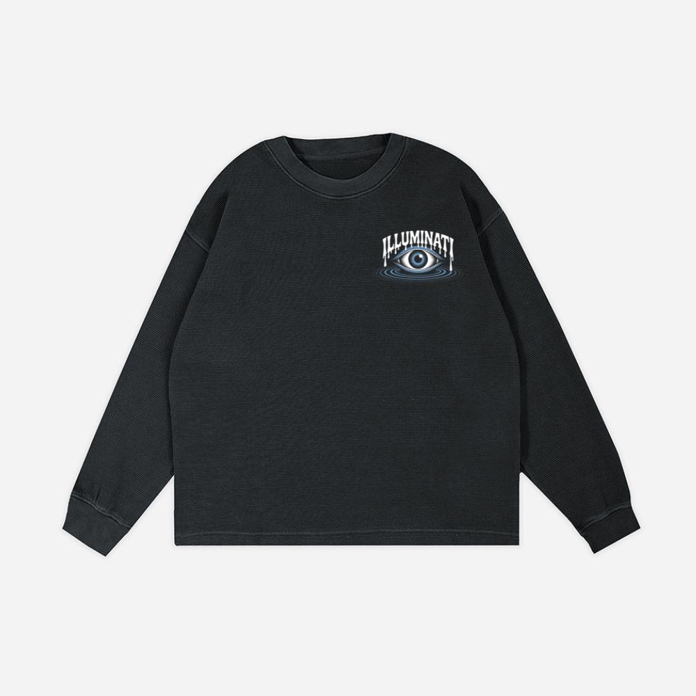 Illuminati All-Seeing Eye Symbol with Mystical Rays Graphic Sweatshirt