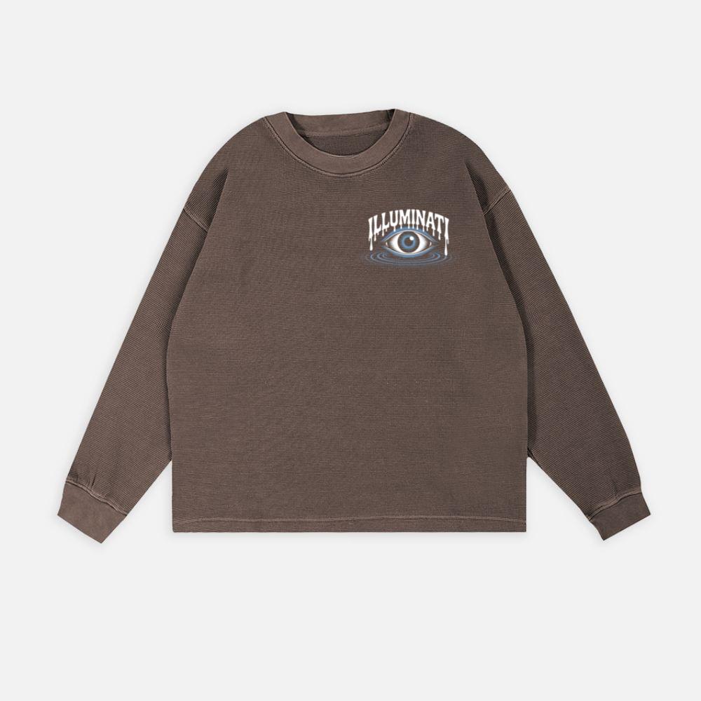 Illuminati All-Seeing Eye Symbol with Mystical Rays Graphic Sweatshirt - Image 3