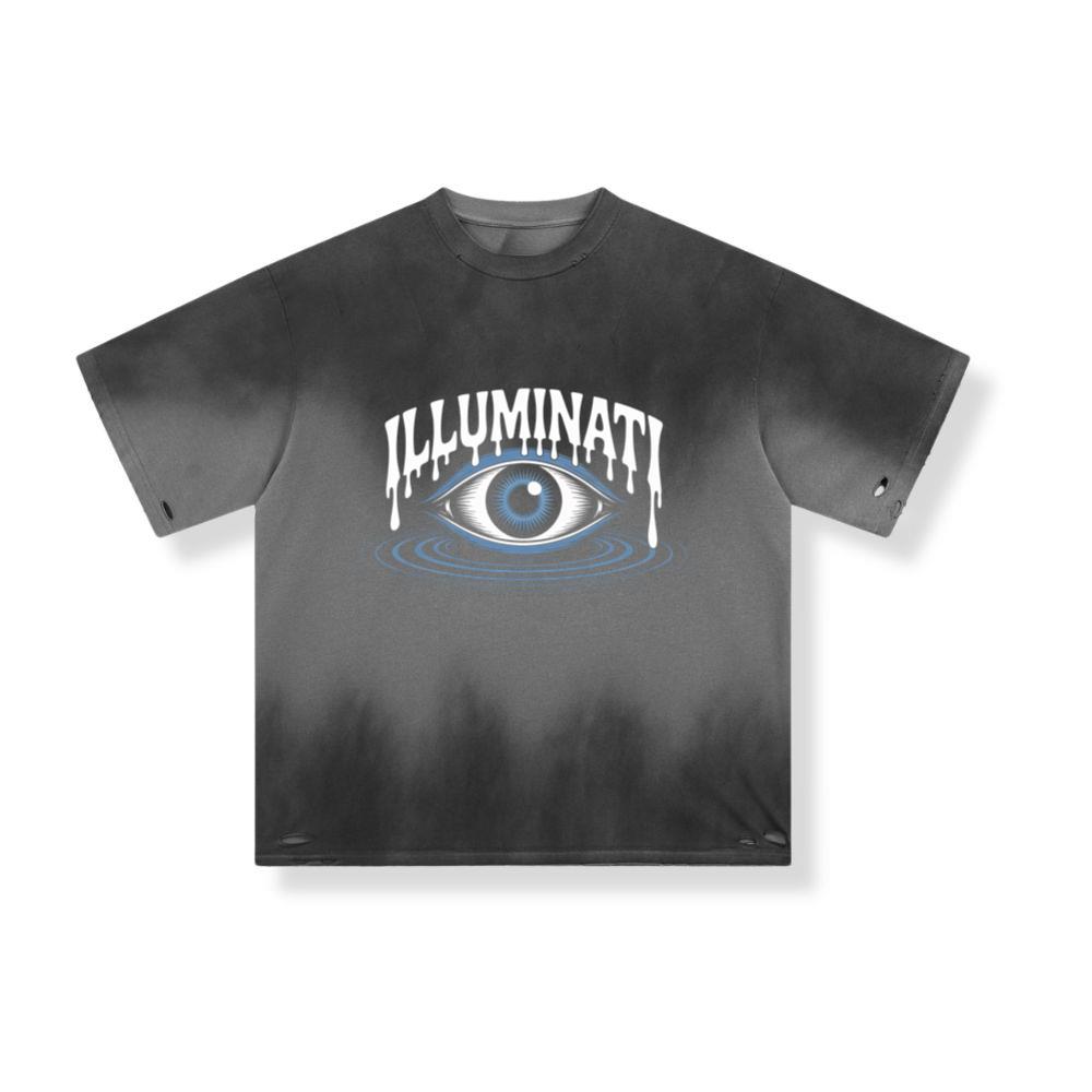 Illuminati All-Seeing Eye Symbol with Mystical Rays Graphic T-Shirt