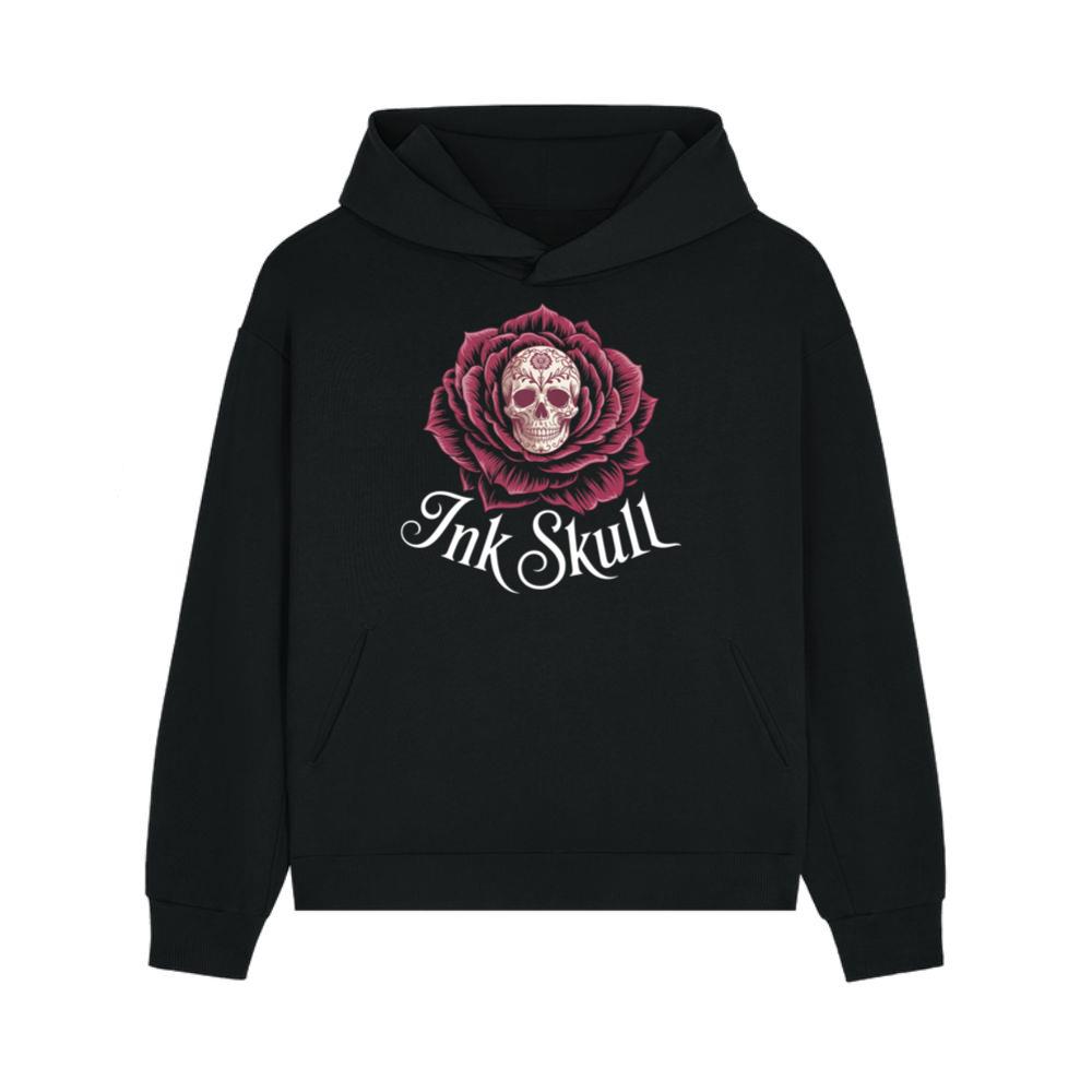 Ink Skull Rose Tattoo Inspired Gothic Artwork Design Hoodies