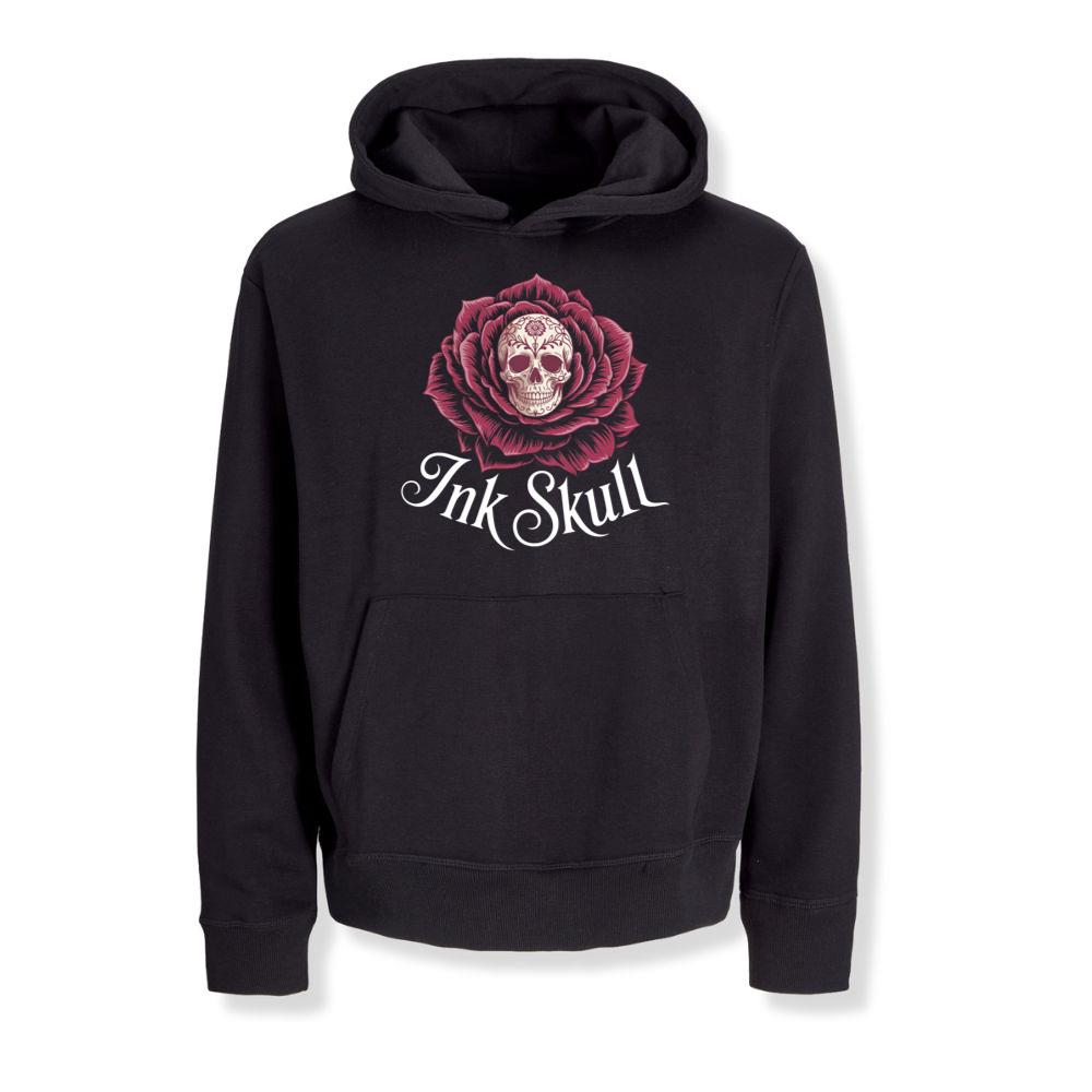 Ink Skull Rose Tattoo Inspired Gothic Artwork Design Hoodies