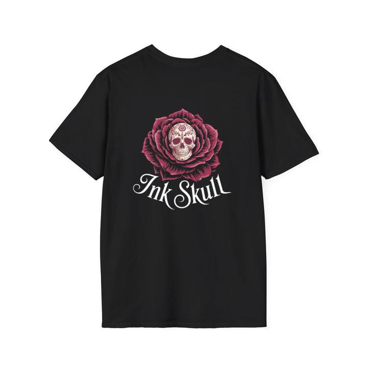 Ink Skull Rose Tattoo Inspired Gothic Artwork Design T-Shirt