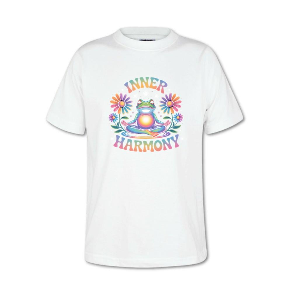 Inner Harmony Meditating Frog with Flowers Spiritual Design T-Shirt