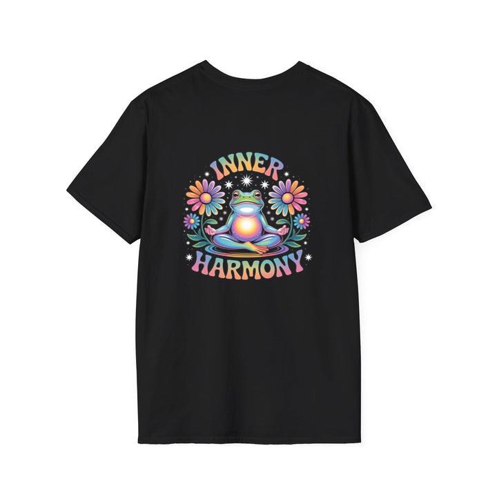 Inner Harmony Meditating Frog with Flowers Spiritual Design T-Shirt