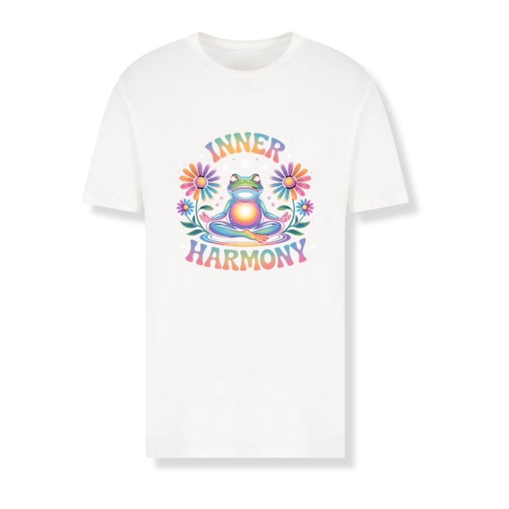 Inner Harmony Meditating Frog with Flowers Spiritual Design T-Shirts