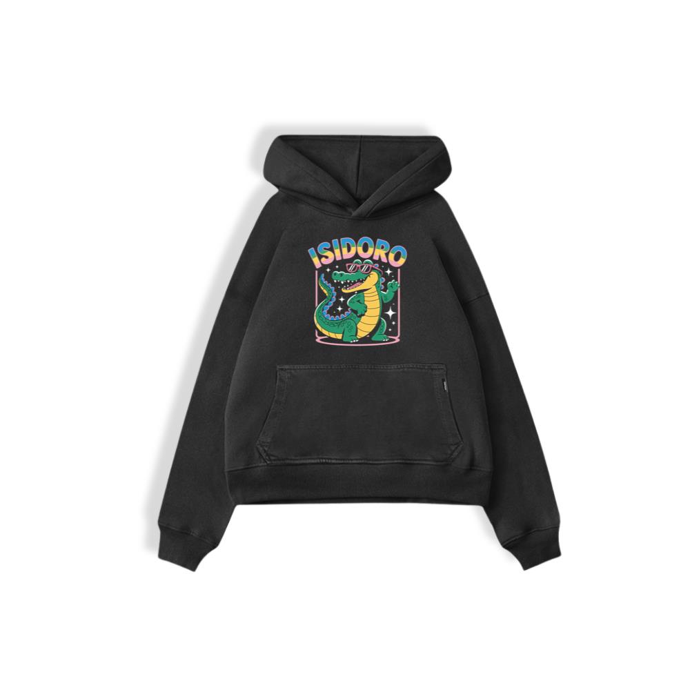 Isidoro Cool Crocodile Cartoon Graphic for Tropical Streetwear Vibe Hoodie