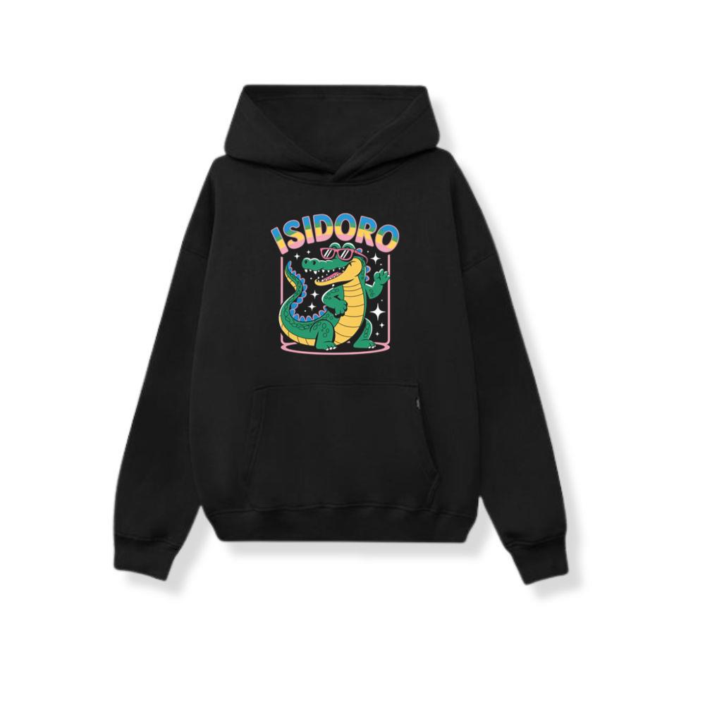 Isidoro Cool Crocodile Cartoon Graphic for Tropical Streetwear Vibe Hoodie