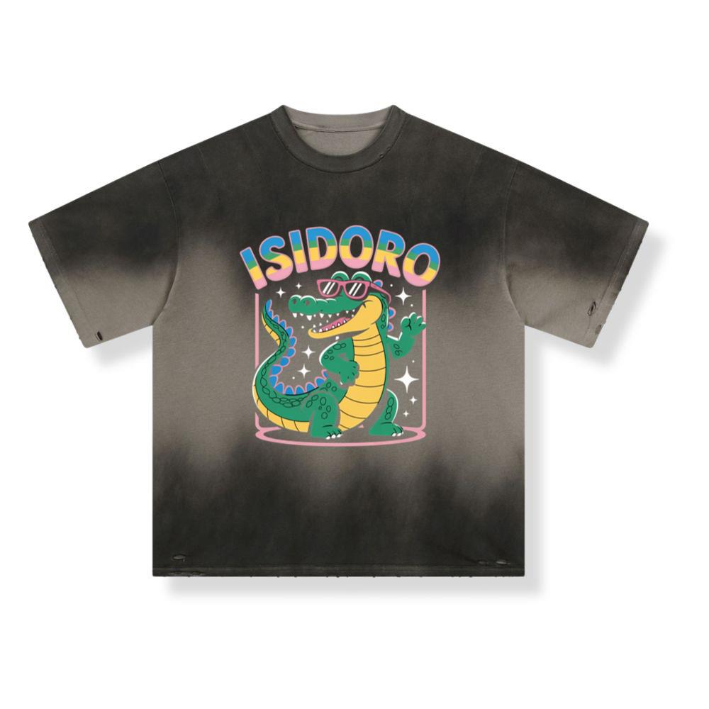 Isidoro Cool Crocodile Cartoon Graphic for Tropical Streetwear Vibe T-Shirt - Image 3
