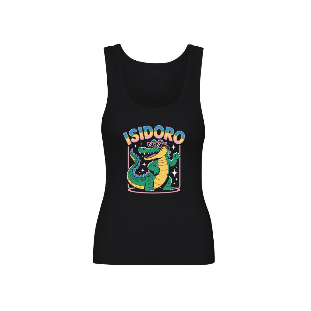 Isidoro Cool Crocodile Cartoon Graphic for Tropical Streetwear Vibe Tank Top