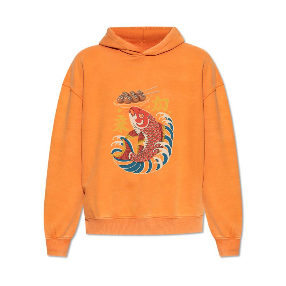 Japanese Koi Fish Wave Takoyaki Retro Graphic Hoodie