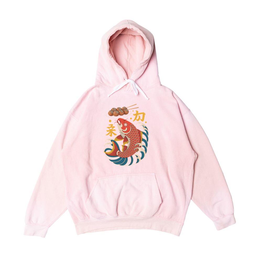 Japanese Koi Fish Wave Takoyaki Retro Graphic Hoodie