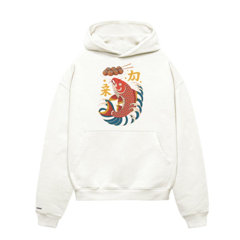 Japanese Koi Fish Wave Takoyaki Retro Graphic Hoodies