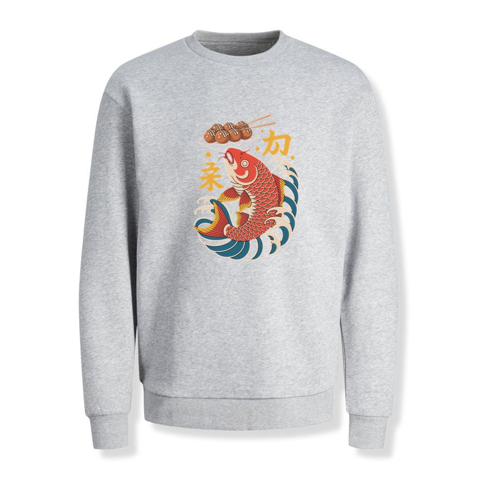 Japanese Koi Fish Wave Takoyaki Retro Graphic Sweatshirt
