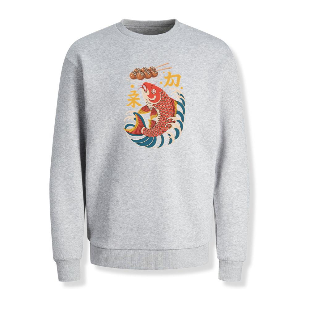 Japanese Koi Fish Wave Takoyaki Retro Graphic Sweatshirt