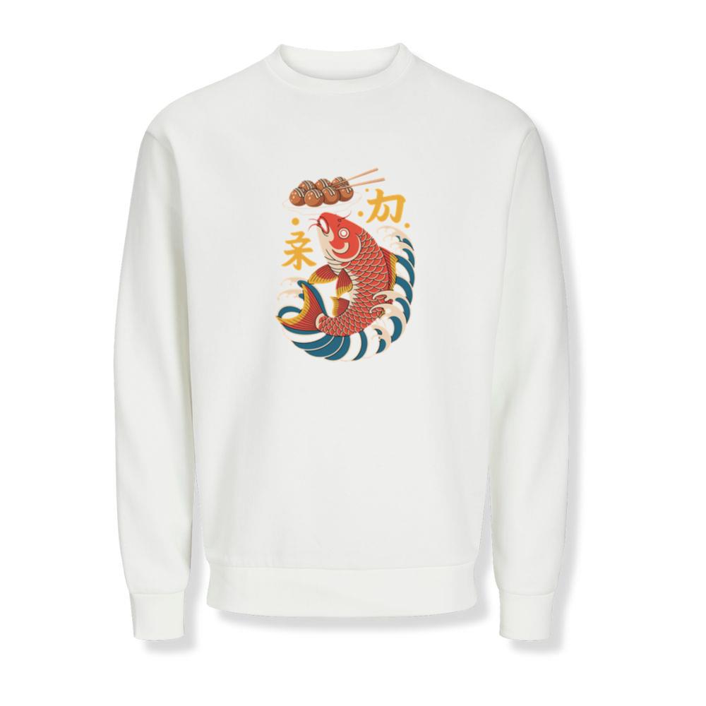 Japanese Koi Fish Wave Takoyaki Retro Graphic Sweatshirts