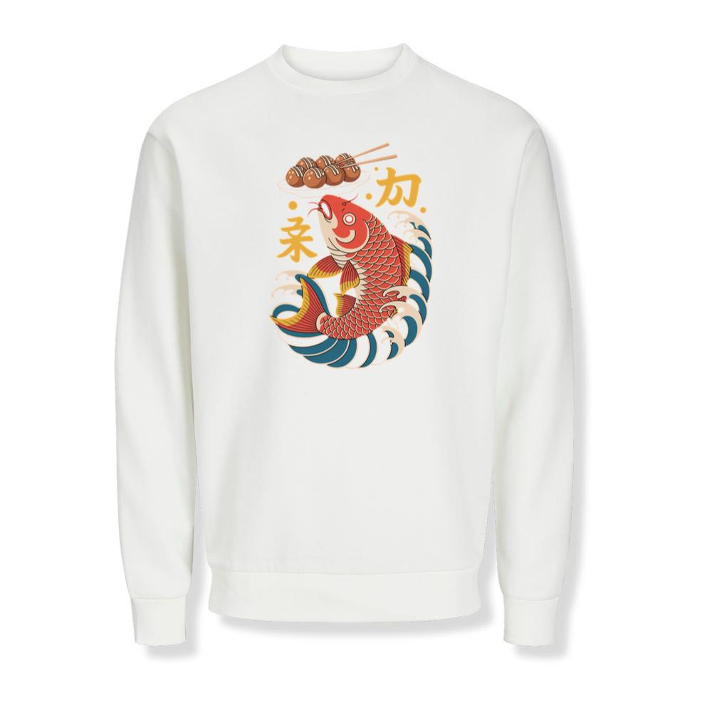 Japanese Koi Fish Wave Takoyaki Retro Graphic Sweatshirts