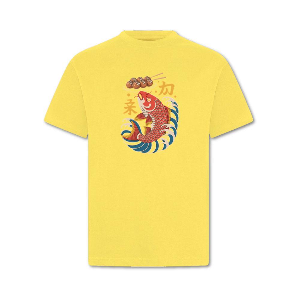 Japanese Koi Fish Wave Takoyaki Retro Graphic T-Shirt