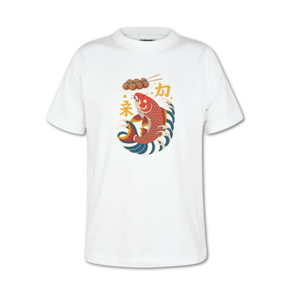 Japanese Koi Fish Wave Takoyaki Retro Graphic T-Shirt