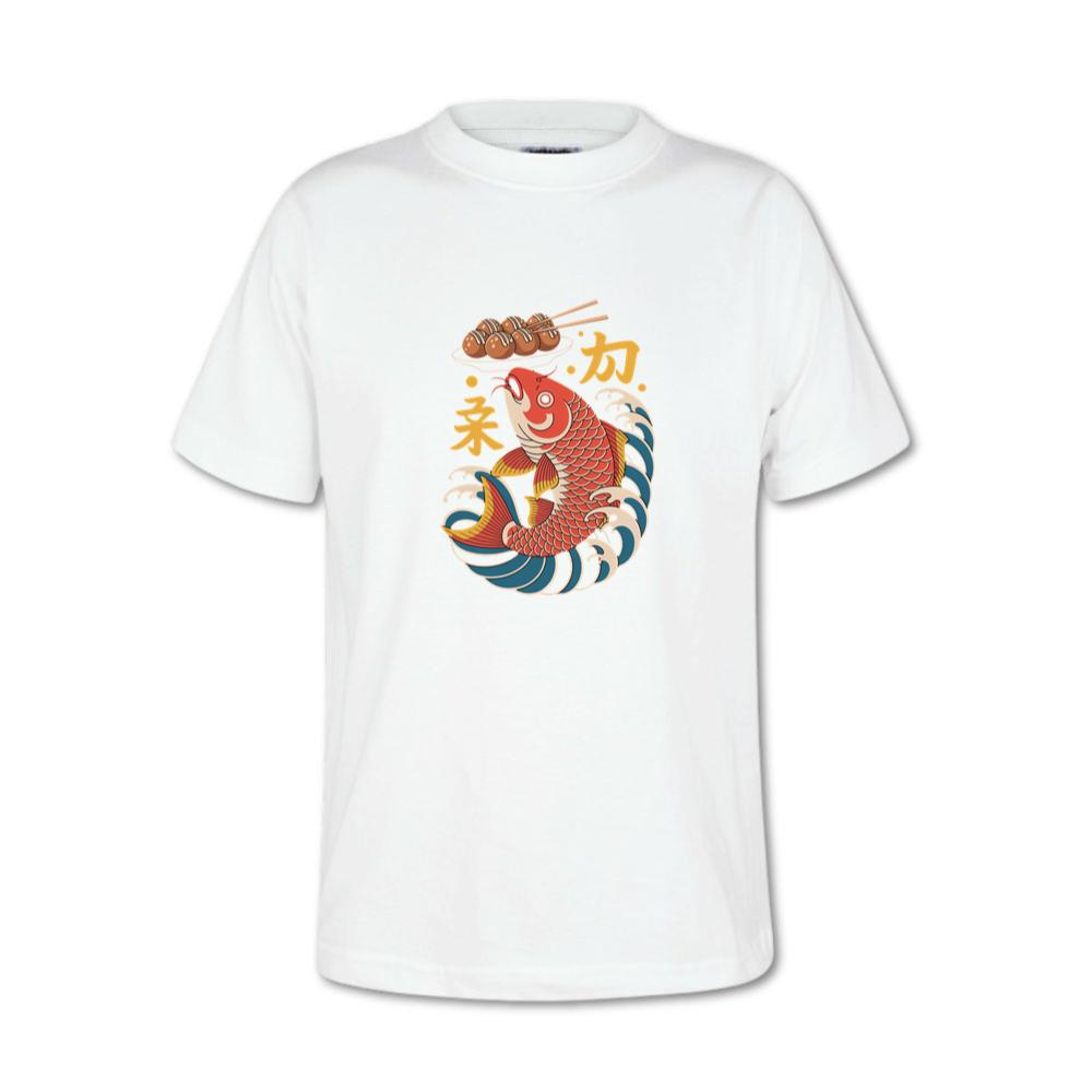 Japanese Koi Fish Wave Takoyaki Retro Graphic T-Shirt