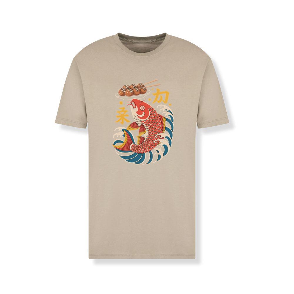 Japanese Koi Fish Wave Takoyaki Retro Graphic T-Shirt