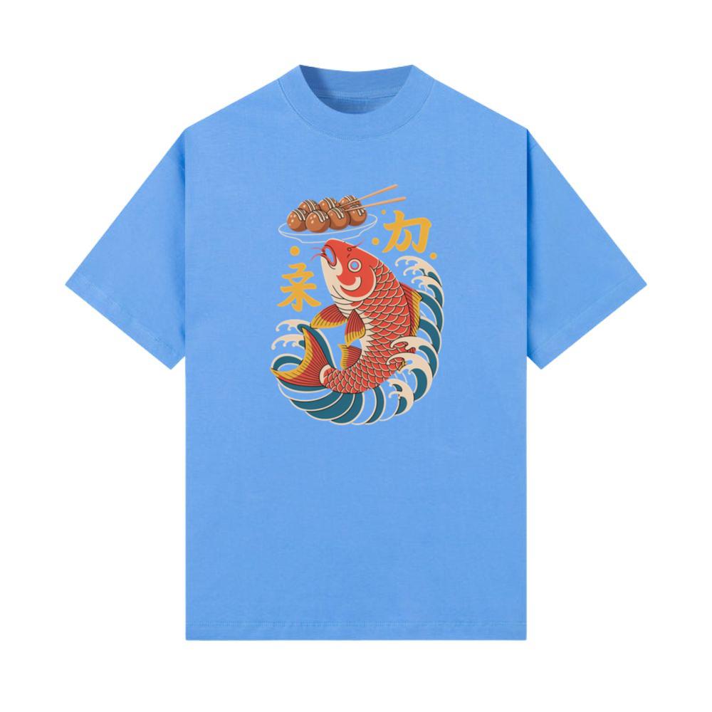 Japanese Koi Fish Wave Takoyaki Retro Graphic T-Shirts
