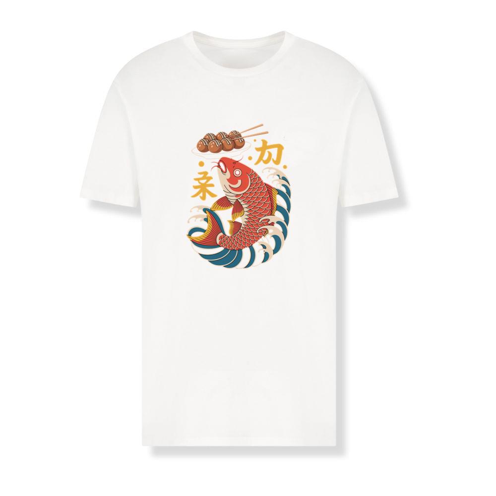 Japanese Koi Fish Wave Takoyaki Retro Graphic T-Shirts
