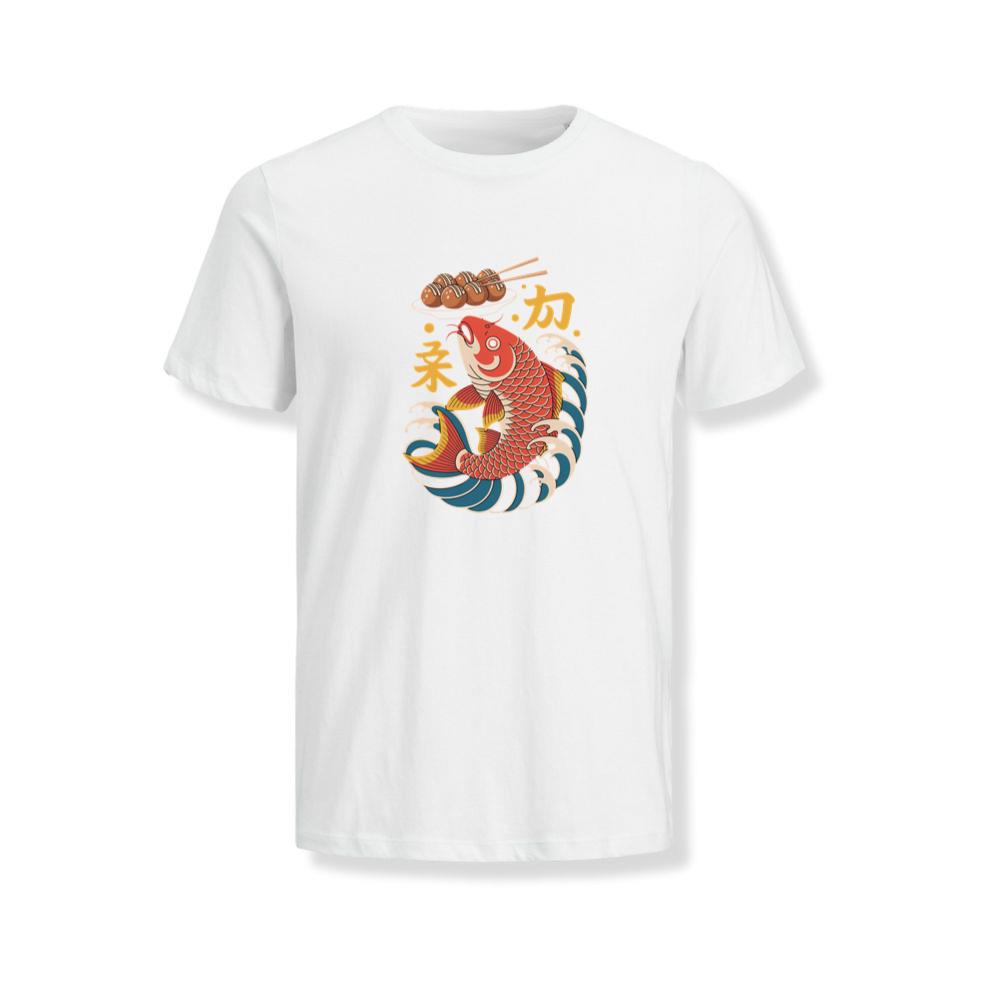 Japanese Koi Fish Wave Takoyaki Retro Graphic T-Shirts
