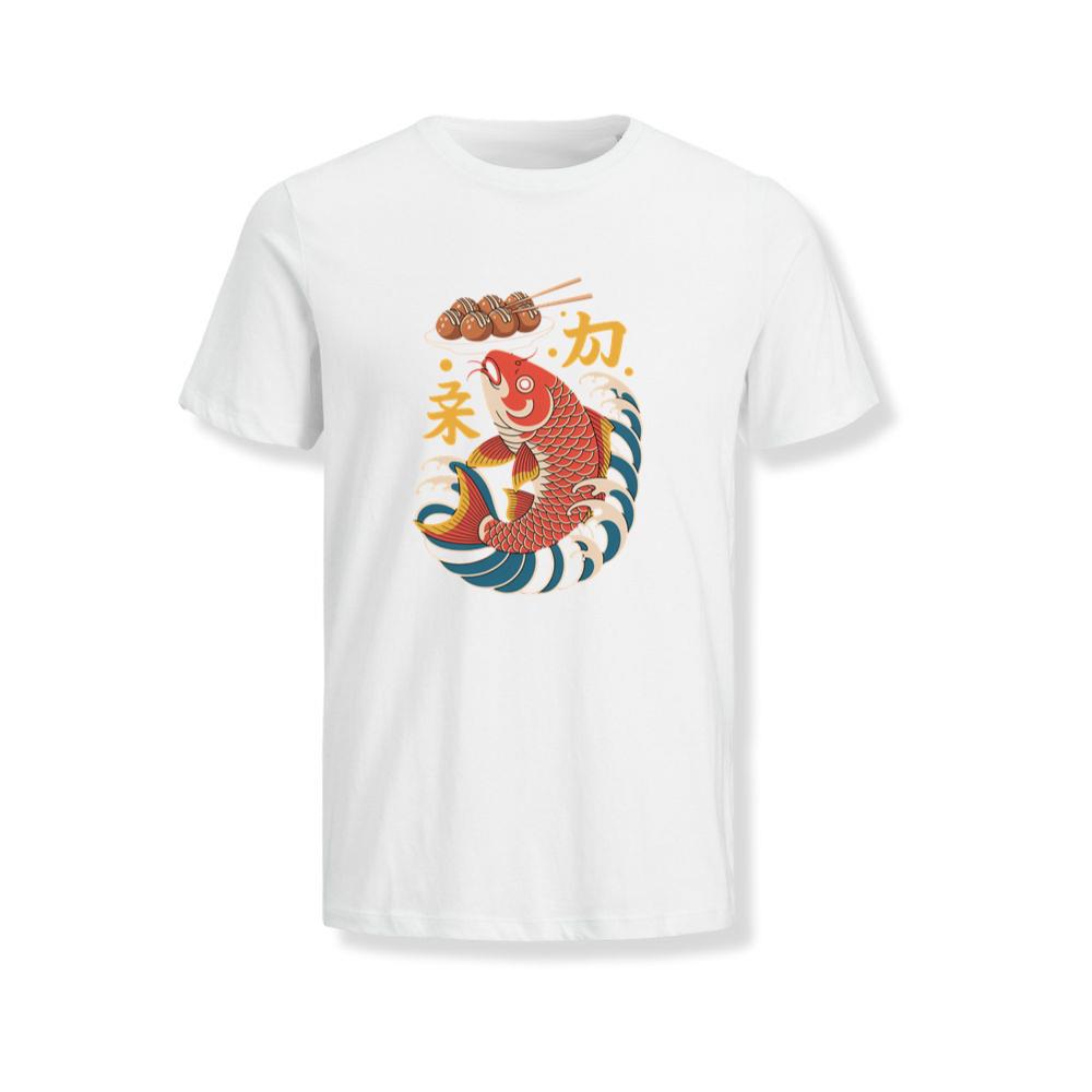 Japanese Koi Fish Wave Takoyaki Retro Graphic T-Shirts